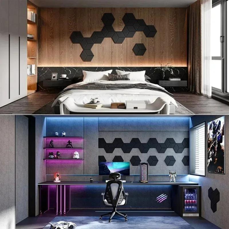 12 Pack Acoustic Panels Self-Adhesive Soundproof Wall Panels Quick-Recovery Sound Proof Foam Panels High Density