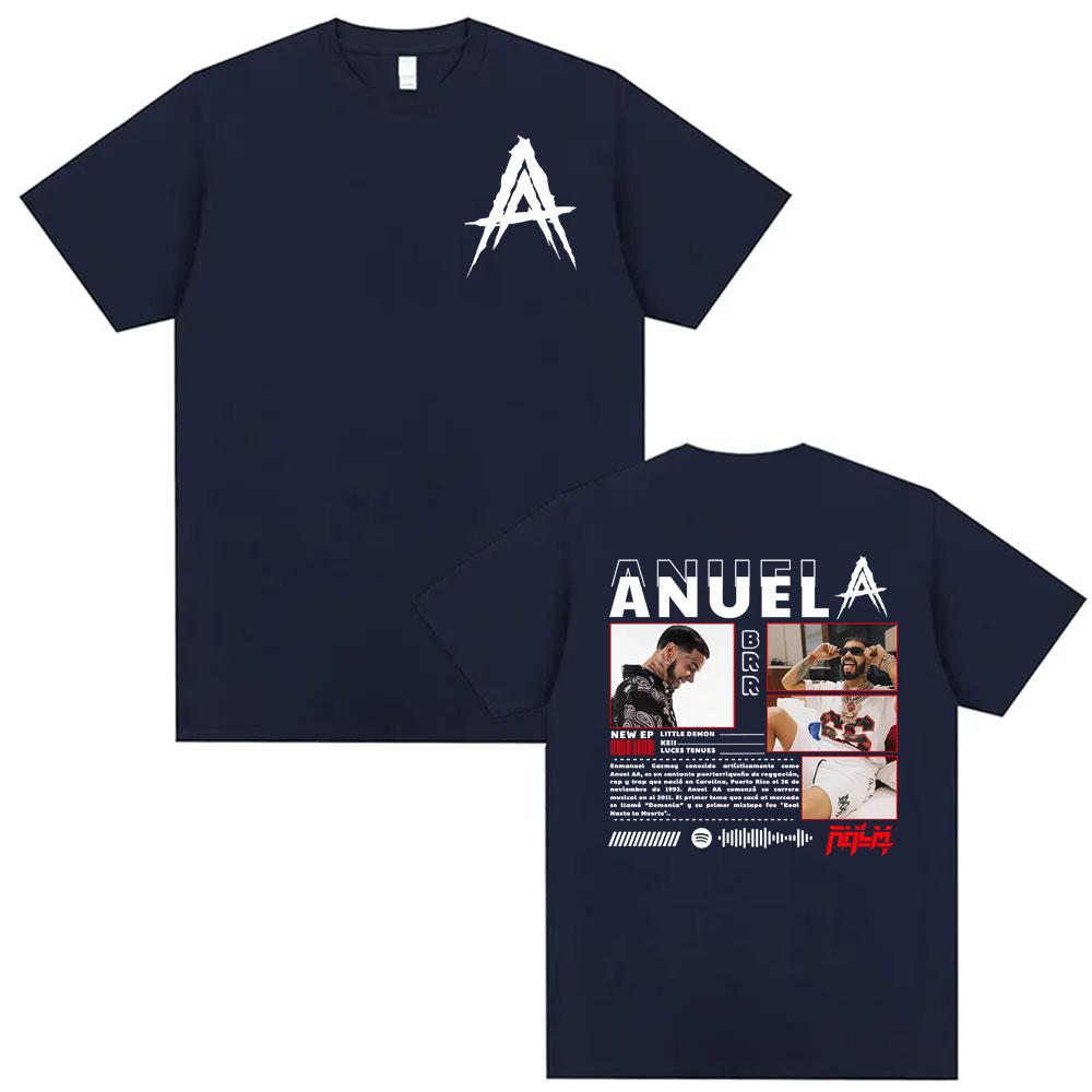 Anuel AA Rhlm 2 Real Hasta La Muerte Album T Shirt Unisexs Clothing Harajuku Fashion Classic Tshirts Oversized 100 Cotton Tshirt