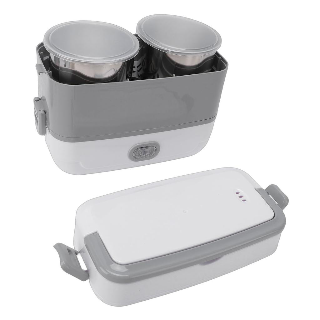 Portable Self Cooking Electric Lunch Box Rice Cooker 2 Layers 4 Stainless Steel Food Insulation Bowls for Dormitory 2L