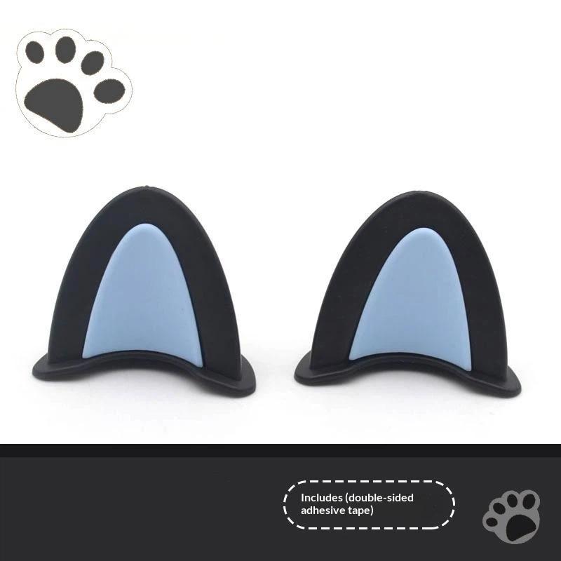 Soft ABS Bear Ear Helmet Decorations 1 Pair Adorable Appearance Easy to Install for Outdoor Riding Sports Helmets