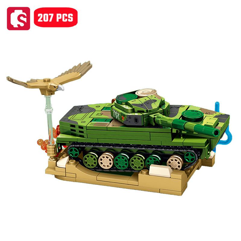 Non-Toxic Sembo Military Series Main Battled Tank Assemblage Building Blocks Moc Chariot Model Bricks Ornaments Car Toys Diy Birthday Gift
