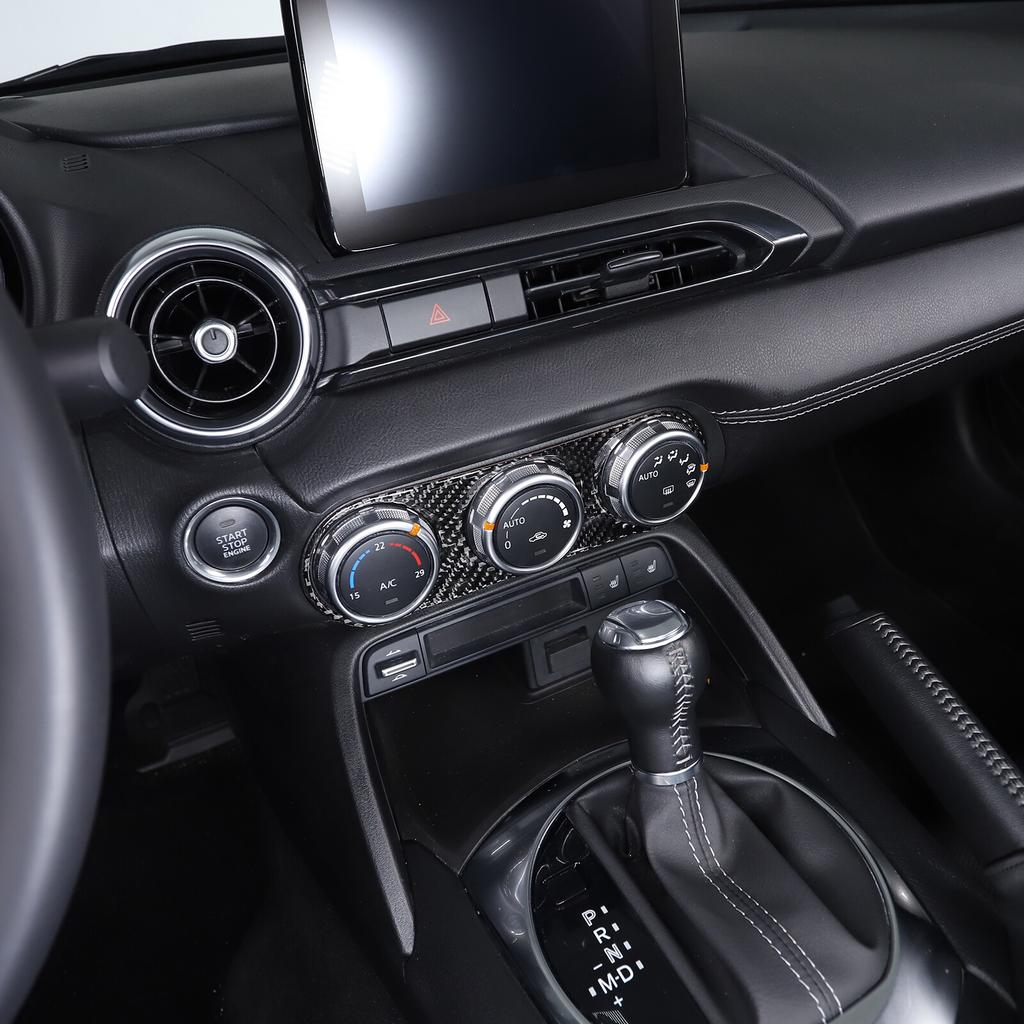 Carbon Fiber Air Conditioner Switch Panel Frame Sticker For Mazda MX-5 Miata 16+