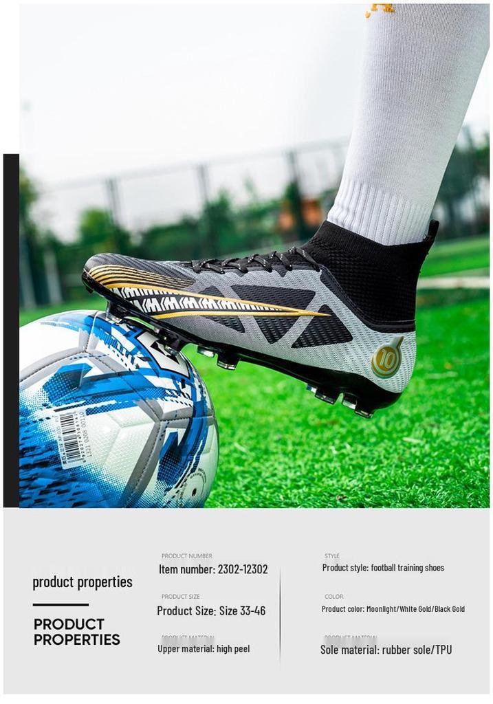 High-Top Youth Football Boots with TF and AG Studs for Boys and Girls