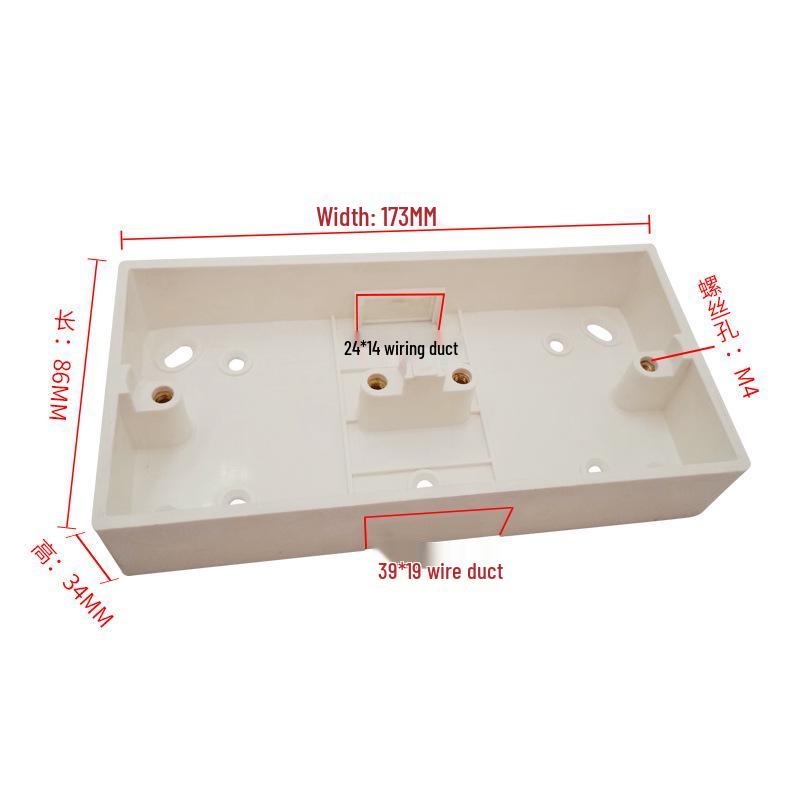 86 Bottom Surface Mount PVC Junction Box - Thickened, Flame Retardant Wiring Box