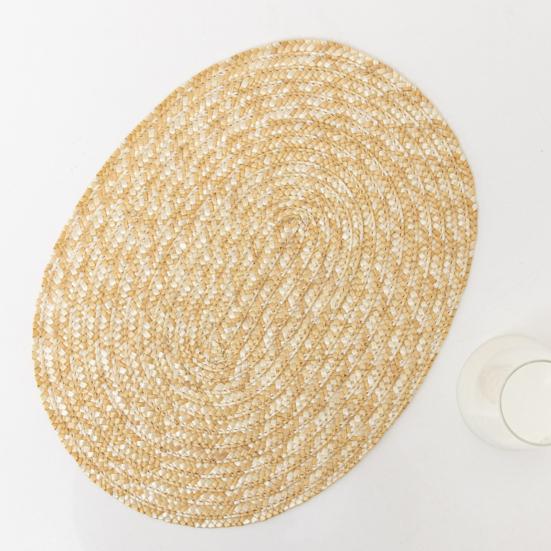 Table Placemat Heat Resistant Cup Handmade Anti-scalding Straw Reusable Hand-woven Braided Coaster Bowl Mat
