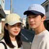 Spring and Summer Couple Hat Female Contrasting Stripes Letter Embroidery Baseball Cap Casual Versatile Visor Cap Cap
