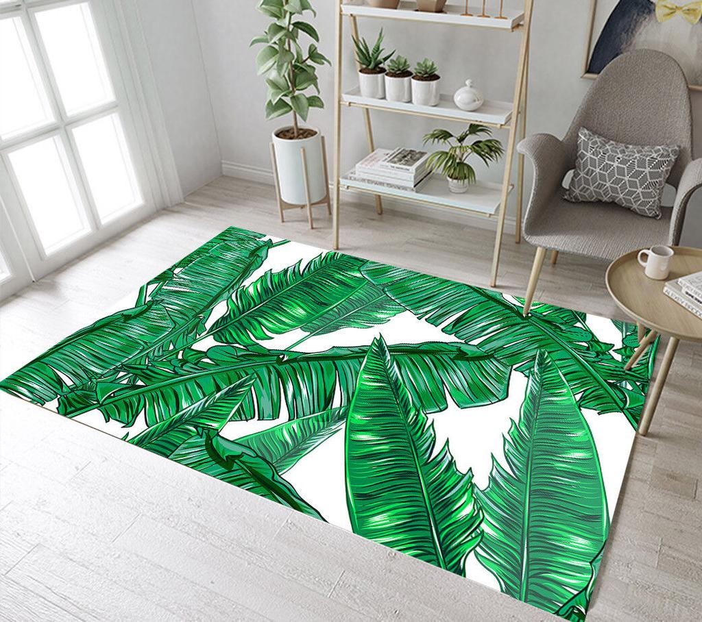 Covor de Vară Frunze Tropicale Hawaiene Covor cu Frunze de Palmier Covor de Zonă Pentru Decor Living Dormitor Covoraș de Podea Frunză Verde Covoraș de Ușă pentru Intrare
