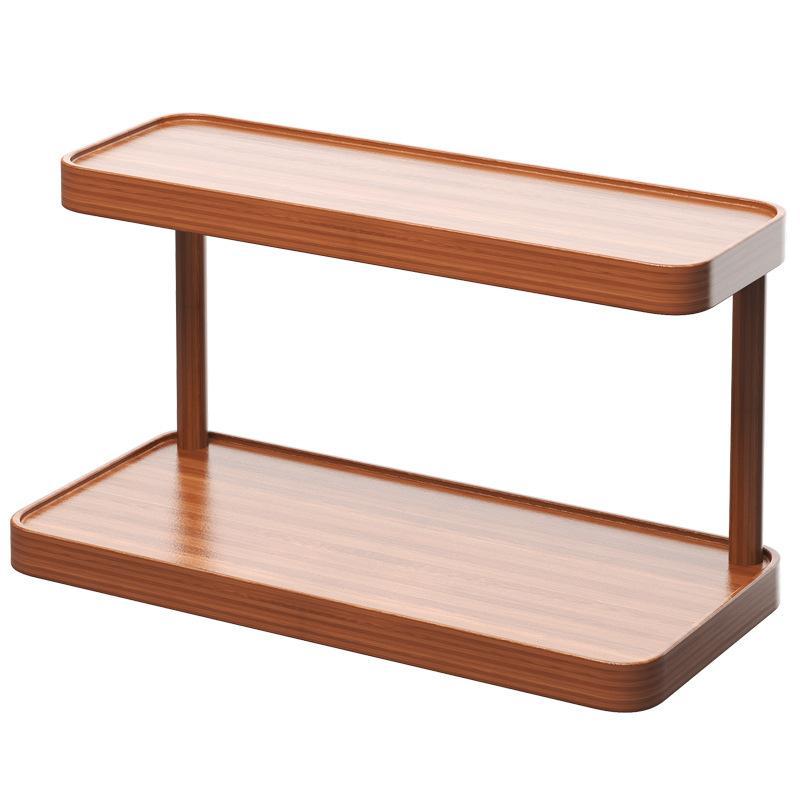 Wooden Desktop Storage Shelf 2/3 Tier Sturdy Frame Large Capacity for Skincare Stationery Home Office Desk Organizer