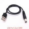 1PCS USB power cable conversion dc round hole 5.5-2 plug fan desk lamp toy 3.5 router charging cable 4.0 22AWG