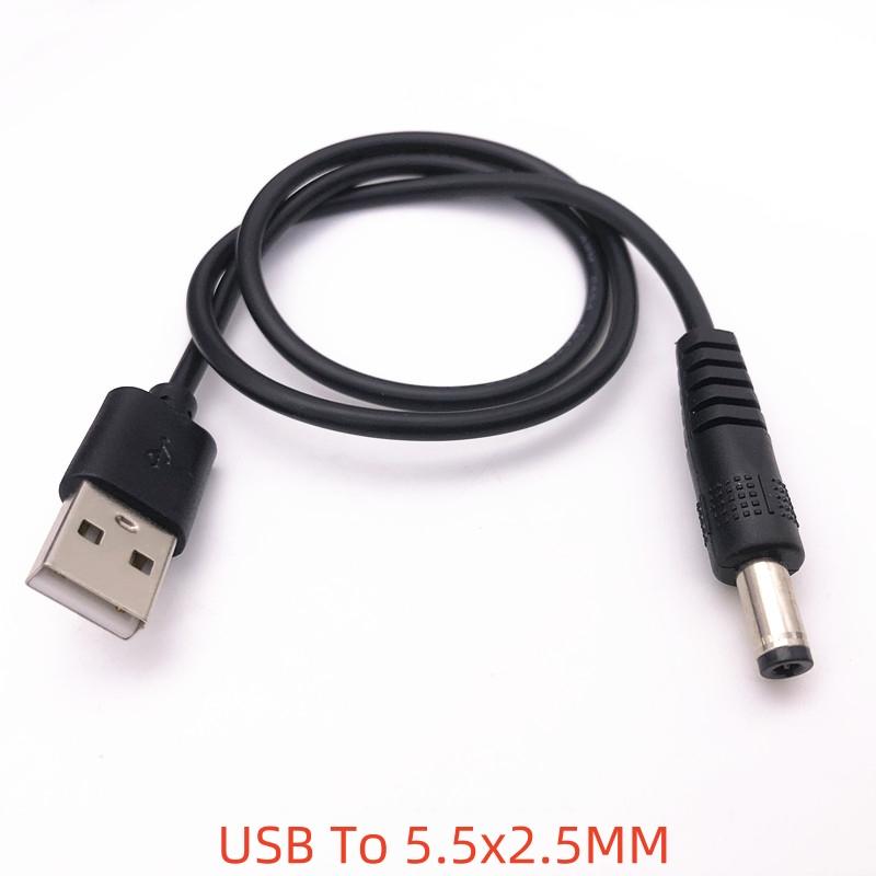 1PCS USB power cable conversion dc round hole 5.5-2 plug fan desk lamp toy 3.5 router charging cable 4.0 22AWG