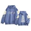 Unisex Fashion Casual Long Sleeved Round Neck Loose Plush Pullover With Rope Hoodie