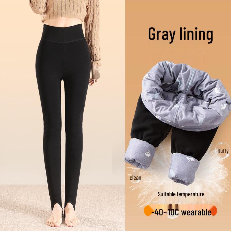 

Women s Winter Slim-Fit Snowfield Base Layer Pants with Warm Cotton and Down; Cold-Protective Elastic Foot-Stirrup Style. M