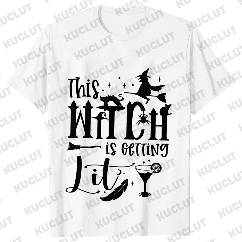 Team Bride Y2k Tops Bridal Shower Wedding Shirt This Witch Is Getting Hitched Lit T-Shirt Halloween Bachelorette Party EVJF Tees
