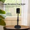 Simulation Old Fashioned Microphone Model with Stable Base and Support Rod Retro   Mic Prop Set for Photography