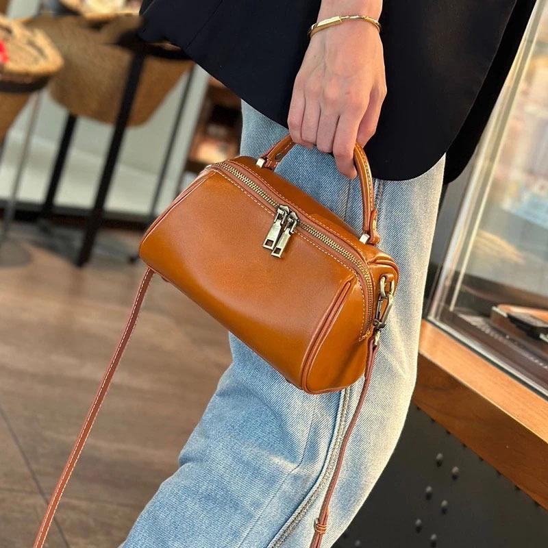 Borsa a mano in vera pelle piccola borsa a cuscino pendolare versatile da donna borsa in pelle bovina alla moda a spalla singola da donna