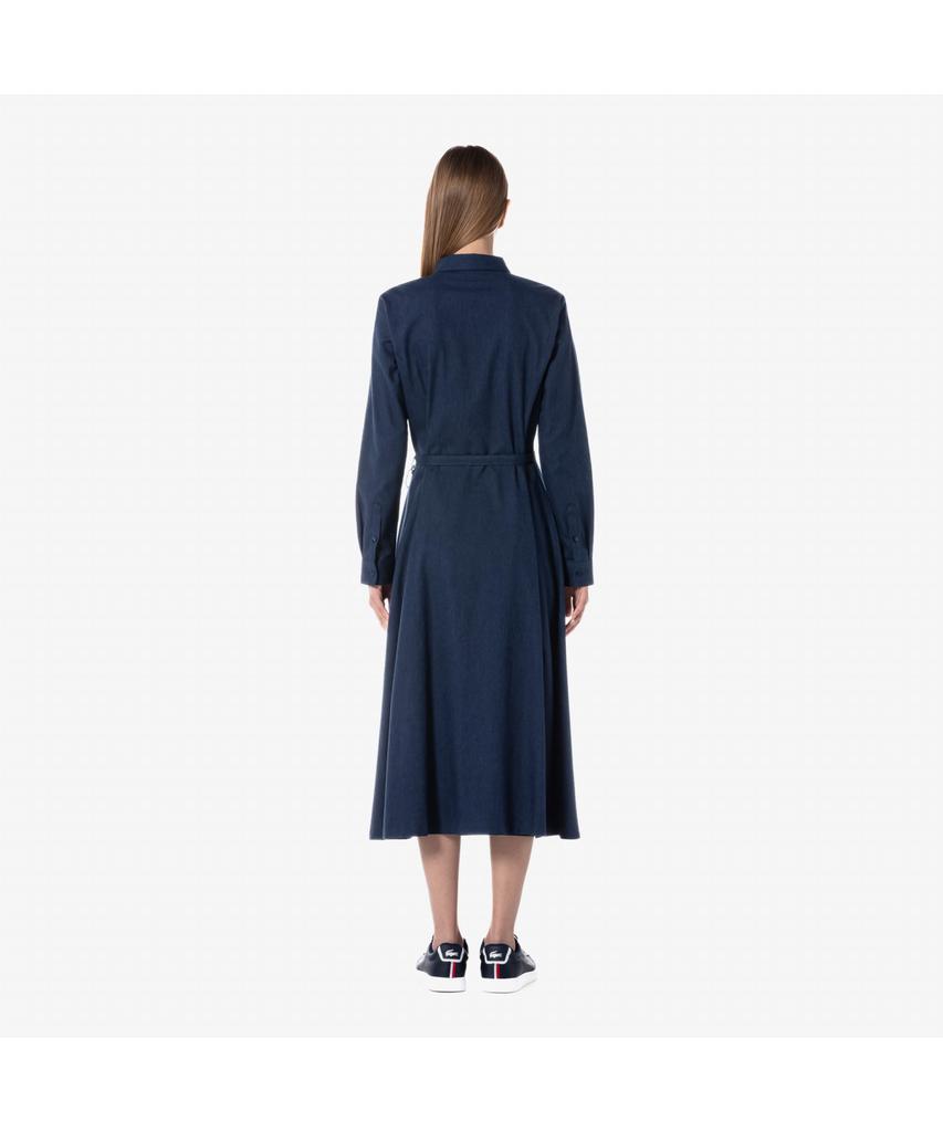 Lacoste Women'S Flannel Woven Long Dress Ef896E-54N Hde