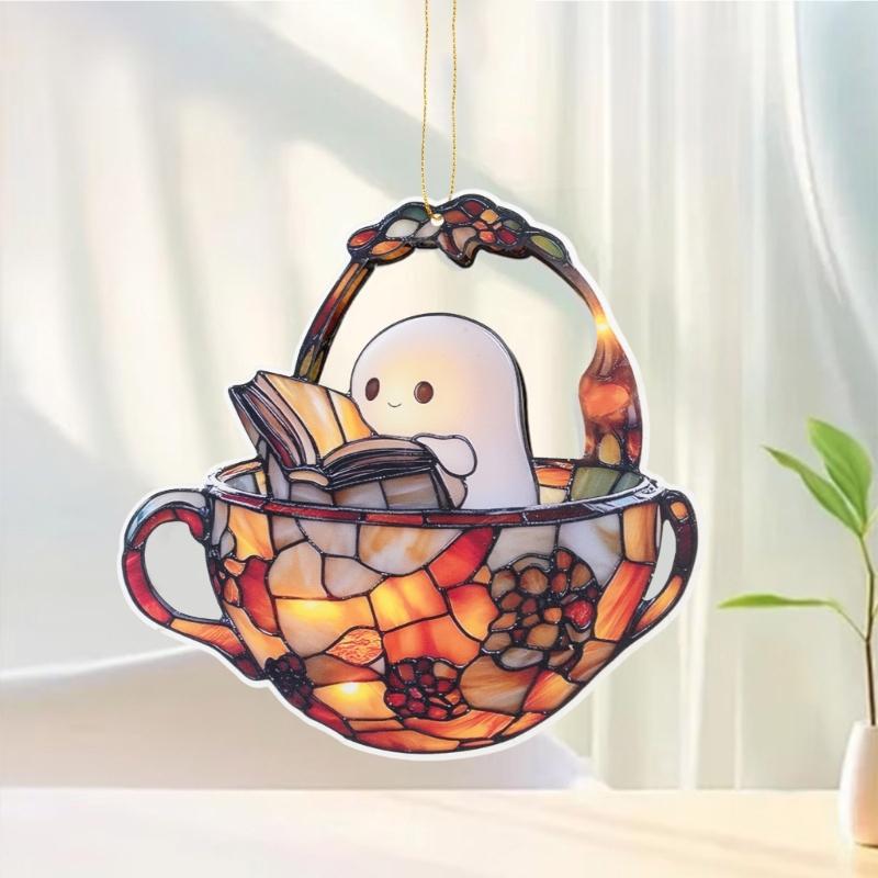 Halloween Window Decoration Acrylic Hanging Art For Home Garden Office Classroom Indoors Outdoor Seasonal Decors