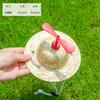 Dog Straw Hat Style Spring Pet Bamboo Dragonfly Hat, Cat Sun Hat, Cute Photography Prop for Medium and Large Dogs