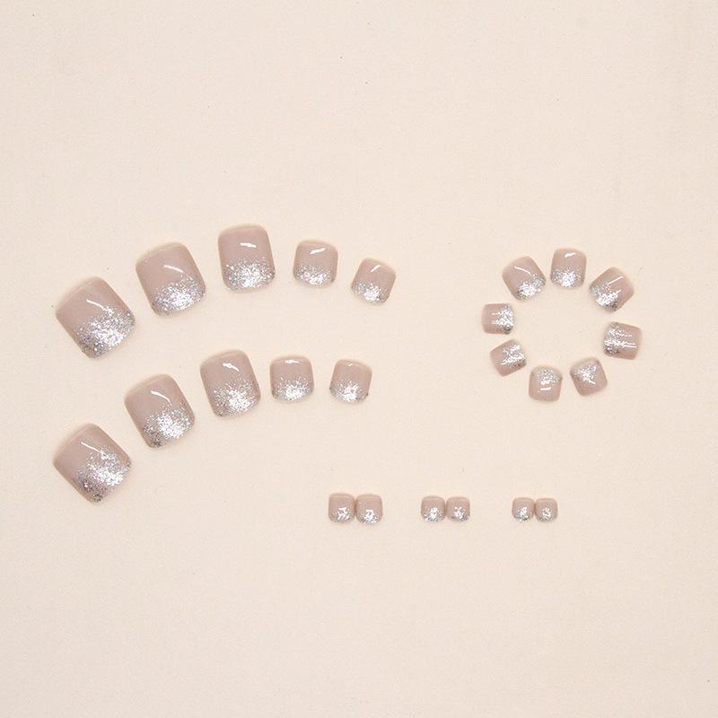 Glitter Simple Style Press-On Toenail Art