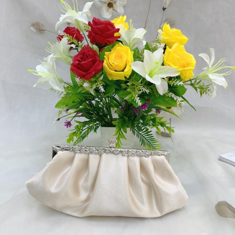 Hot-selling oblique span handbag women's bag banquet handbag shoulder bag dinner bag satin cloud bag south wind bag