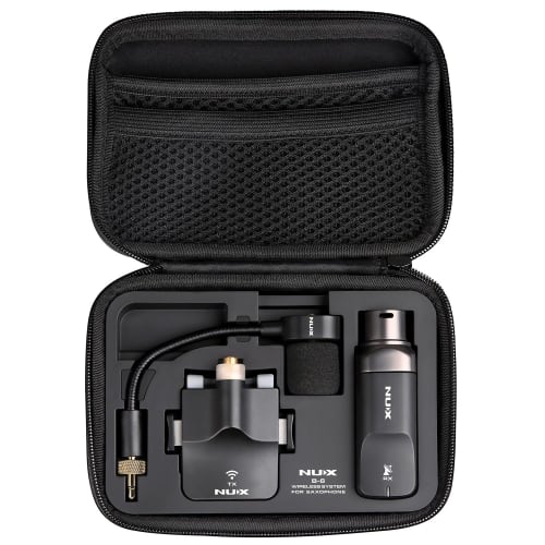 

NUX Wireless Saxophone System, 2.4GHz, Up to 20m Transmission, Auto-Pairing, 3 Switchable EQs for Soprano, Alto, and Tenor Saxophones, USB Type-C Rech