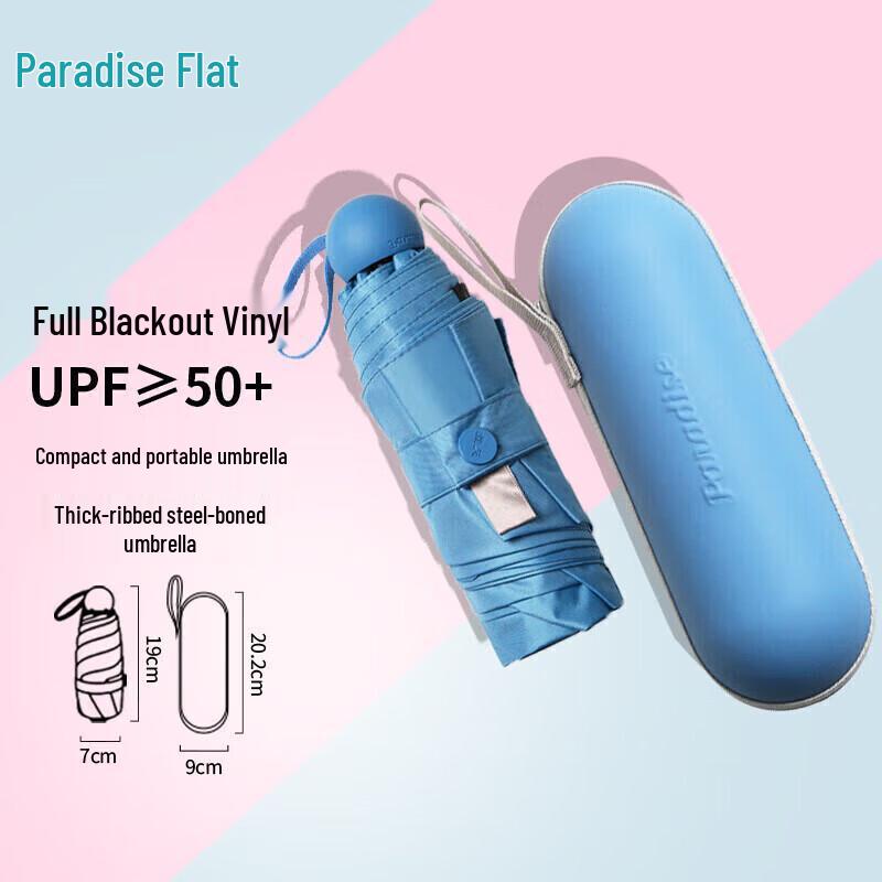 Paradise UV Protection Five-Fold Black Coated Travel Umbrella