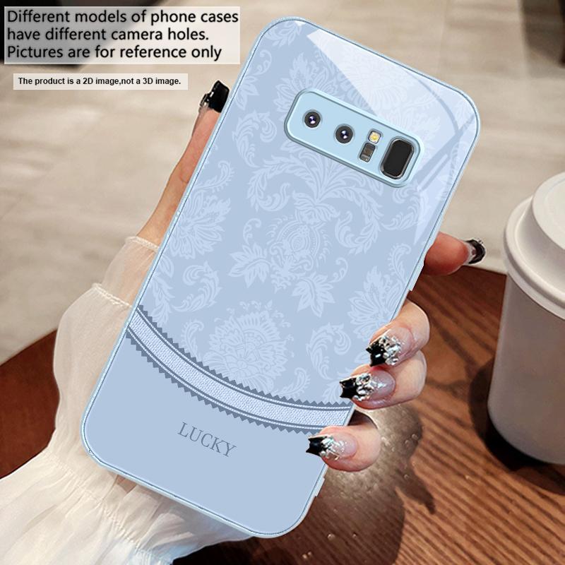 White floral vine pattern For Samsung M02 12 Note 8 9 10 20 A 01 A02 A03 Core 04 05 06 10 12 13 14 15 A16 glass Ultra phone case
