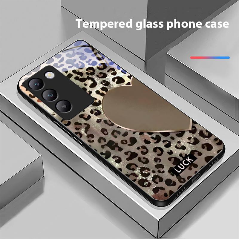Gesprenkelte Liebe für Y72 33S 11 03 36 96 Lite 35 16 Iqoo 12 V40 SE 5G 29 40 21 30 X80 Pro Vivo Handyhülle aus gehärtetem Glas Schwarz
