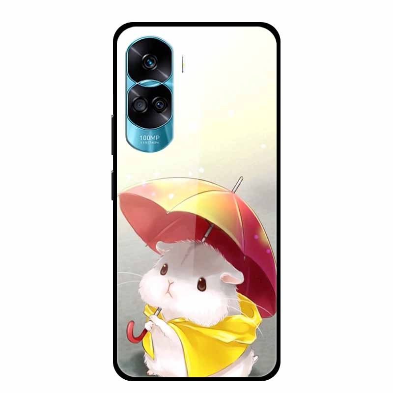

For Honor 90 Lite Case Honor90 Pro 5G Wolf Cats Tempered Glass Hard Covers for HuaWei HONOR 90 Pro 90Lite Protective Luxury Capa Honor 90