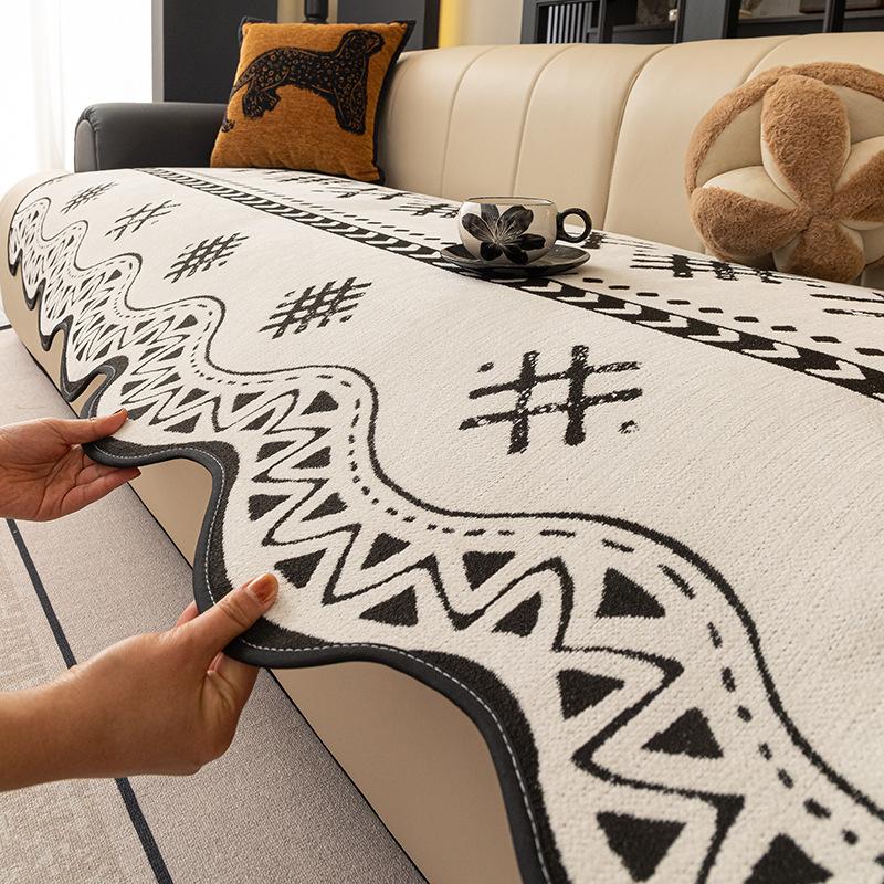 American Special-Shaped Sofa Cushion New One-Piece High-End Light Luxury Four-Season Universal Non-Slip Seat Cushion Cover Cloth