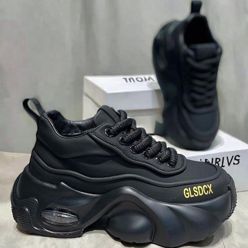 

Дизайнерская мужская обувь осень-зима удобные мужские толстые кроссовки на платформе модная повседневная обувь спортивные кроссовки теннис 44 чёрный