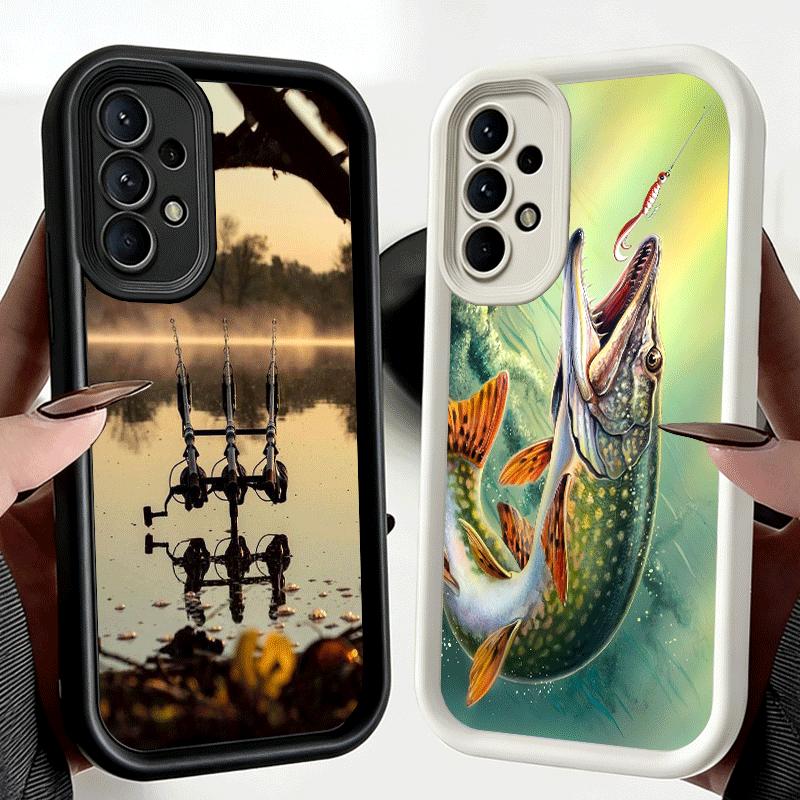 Phone Case for Samsung Galaxy A17 A16 A15 A14 A13 Carp Fish Fishing Rod A56 A36 A26 A55 A35 A25 A54 A34 A24 A53 A33 A23 A07 A06