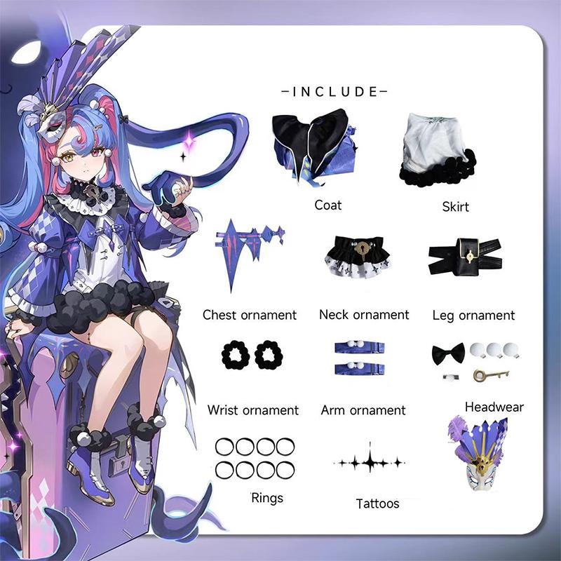 

Игра Wuthering Waves Рокки Косплей Костюм Сценический В Коробке Комедиант Рокки Платье Женский Наряд для Хэллоуина M