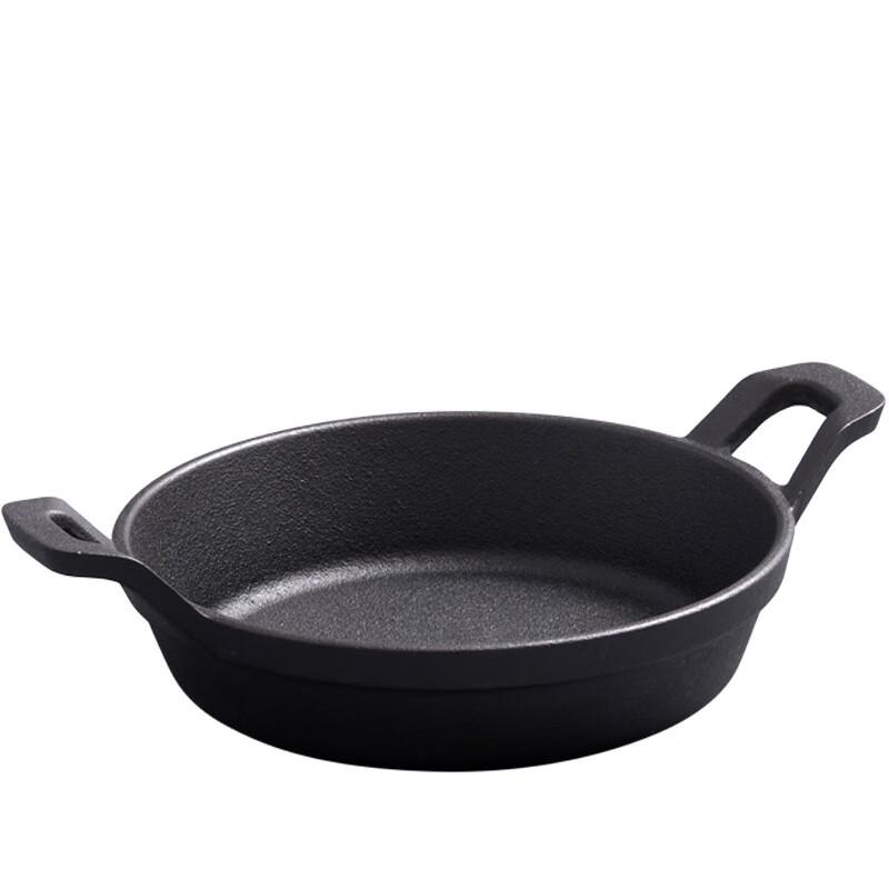Wutuo 15cm Cast Iron Frying Pan with Wooden Tray