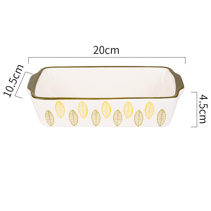 Çiçekler Dikdörtgen Oval Saplı Fırın Tepsisi Seramik Fırın Kabı Kızartma Lazanya Tepsisi Mutfak Salata Peynirli Fırın Tepsisi