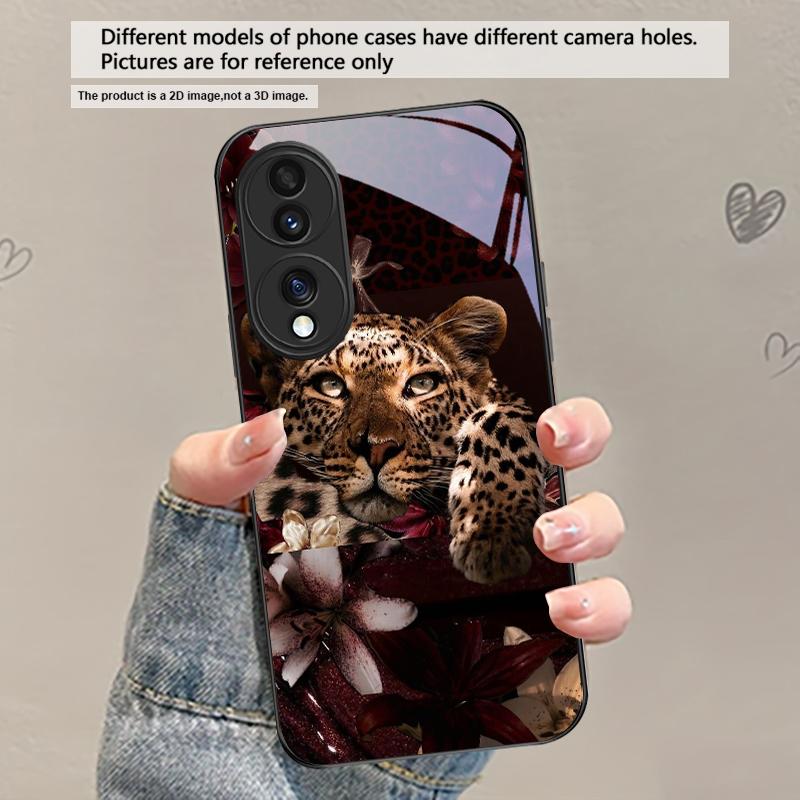 

Flower Leopard Shadow For Honor X5 Plus X30 X9c Smart X5b X9a X30 Max X50i 30 Pro 50 Pro 70 90Smart 200 Lite Glass Phone Case Honor 90