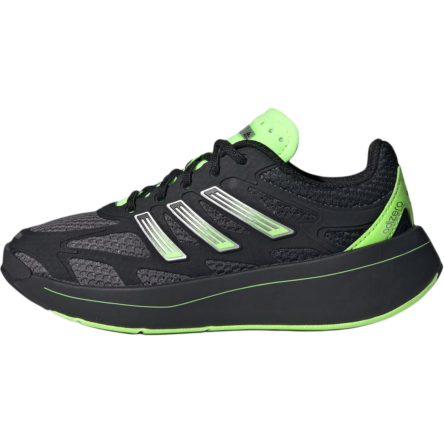 

New Adidas Adizero Aruku Low top Kids Running Shoes Black Green Kids JR4241 34
