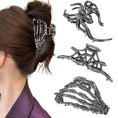 Halloween Bat Claw Clip - Simple Updo Hair Accessory (Dark)