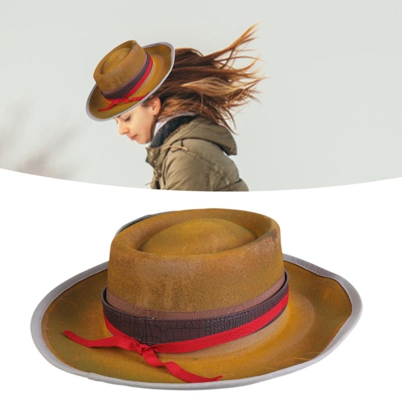 Brown Fashion Western Hats Travel Sun Hat Circuses Show Hat Popular Headwear with Handmade Old Stylish