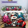 3pcs Duvet Cover Set (1*Duvet Cover + 2*Pillowcase, Without Core), Harley Quinn Joker Print Bedding Set, Bedroom Decor, All‑Season, Birthday Gift