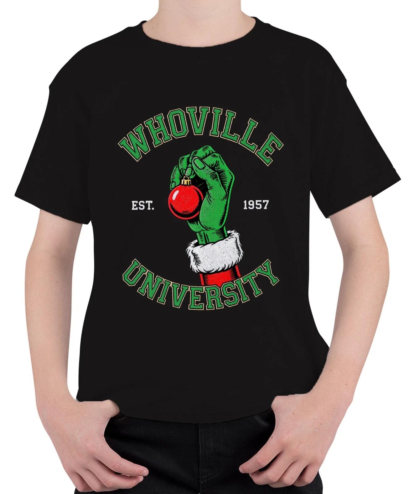 WHOVILLE UNIVERSITY Grinch Weihnachten Christbaumkugel Retro Unisex Kinder T-Shi XXL
