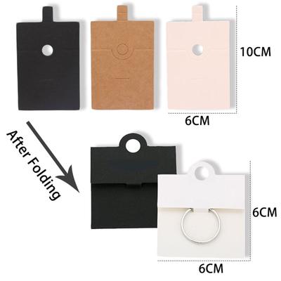 100 Stück Kraft Ring Hängekarten Halter Schmuckverpackungskarten Ringdisplay Leere Verpackungskarten für Schmuckaufhängung