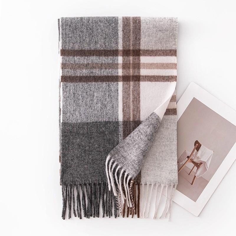 Autumn and Winter Classic British Imitation Cashmere Scarf Winter Plaid Warm Tassel Scarf Couple High End Atmosphere Scarf