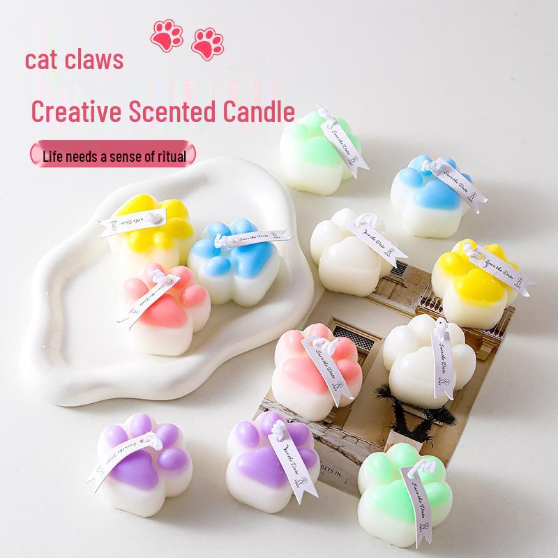 Cute Kitten Paw Scented Candle: Creative Home Decor & Photo Prop