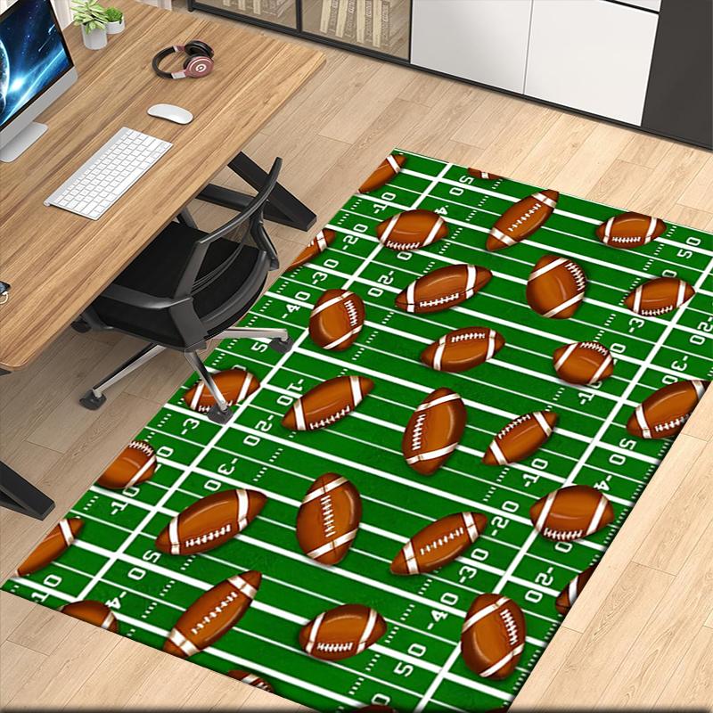 American football Printed Carpet, for Office Chair Living Room Bedroom Kitchen Room Decor Gifts.