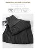 Korean Style Woolen Pleated A-line Skirt: High Waist, Hip-Covering, Draped Half Skirt for Women, Autumn/Winter Fashion.