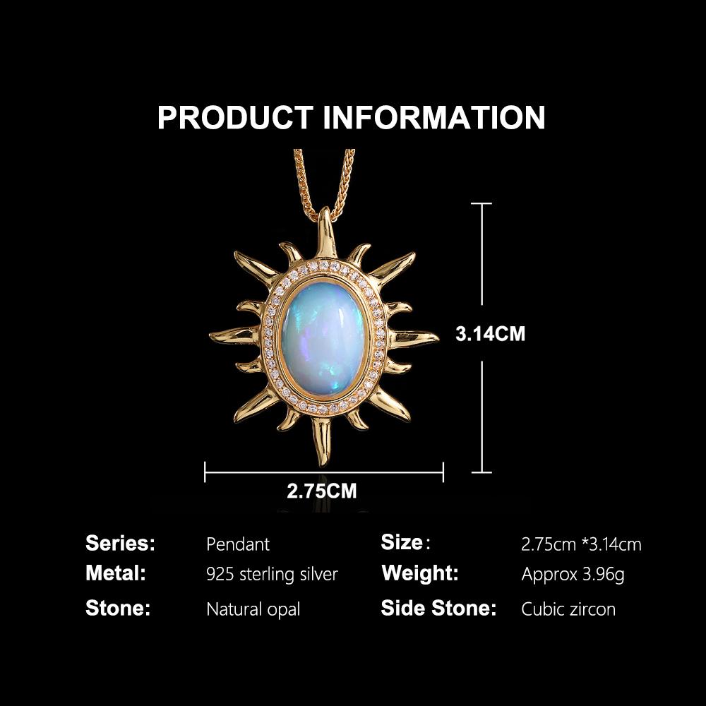 Hope Gemstones Natural oval 10*14mm ethiopia opal pendant 925 sterling silver Necklace Fine jewelry for women's Anniversary gift