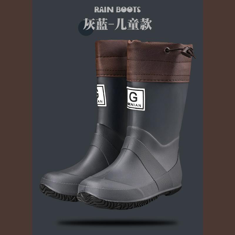 Wild Bird Association Parent-child Foldable Rain Shoes Bundle Rain Boots Men's and Women's Water Shoes High Water Boots Outdoor Fashion Camping Glue