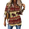 Indian Elephant Art Casual Blouse Spring Autumn Long Sleeve Colorful Floral Print Cool Blouses Woman Basic Shirt Graphic Clothes