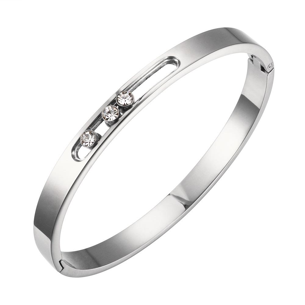 Geometric Jewelry Set: Stainless Steel Diamond-Encrusted Ring, Necklace, Bracelet & Earrings